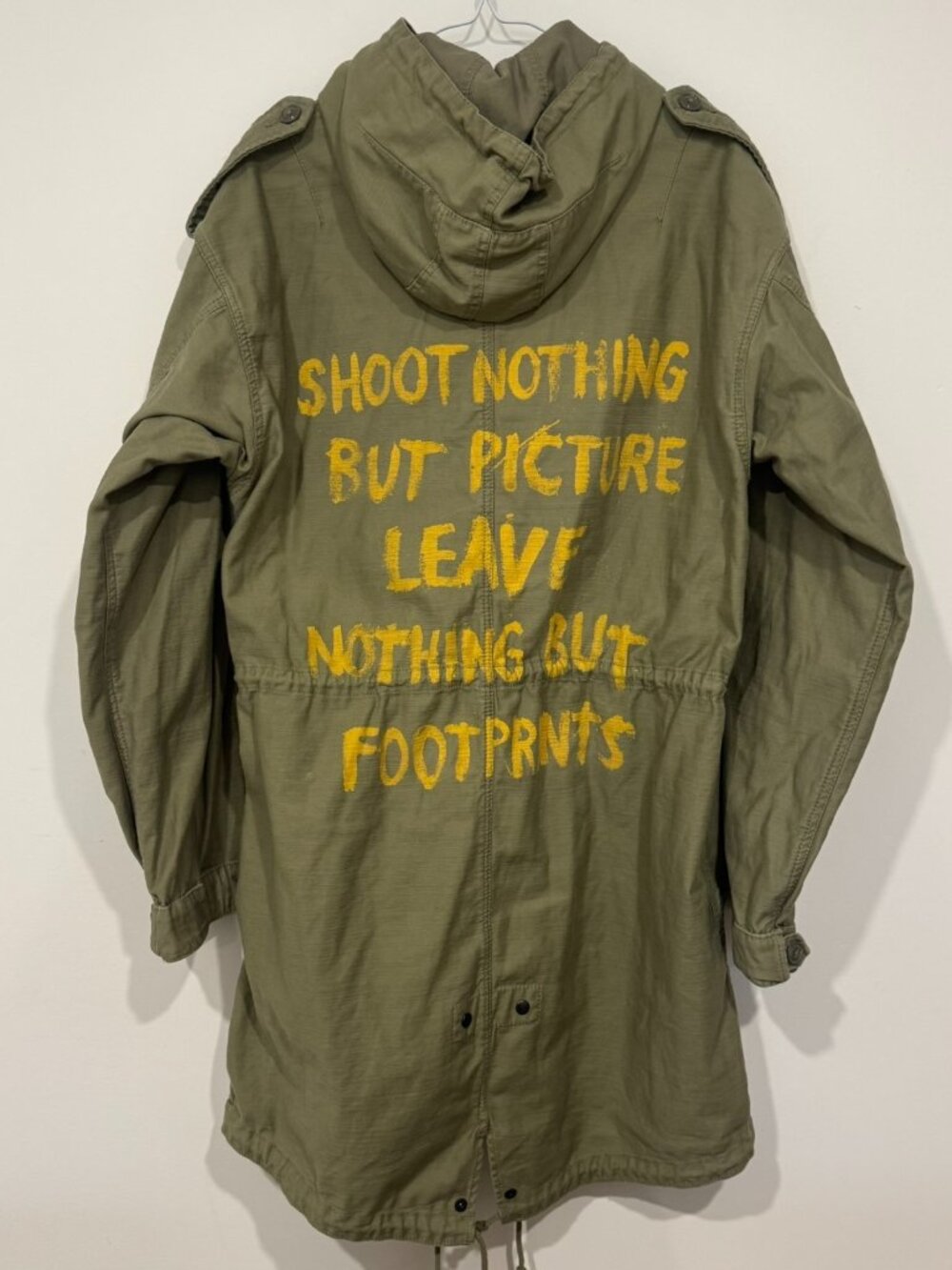 Denim & Supply Ralph Lauren Olive Green Military Parka with Yellow Script